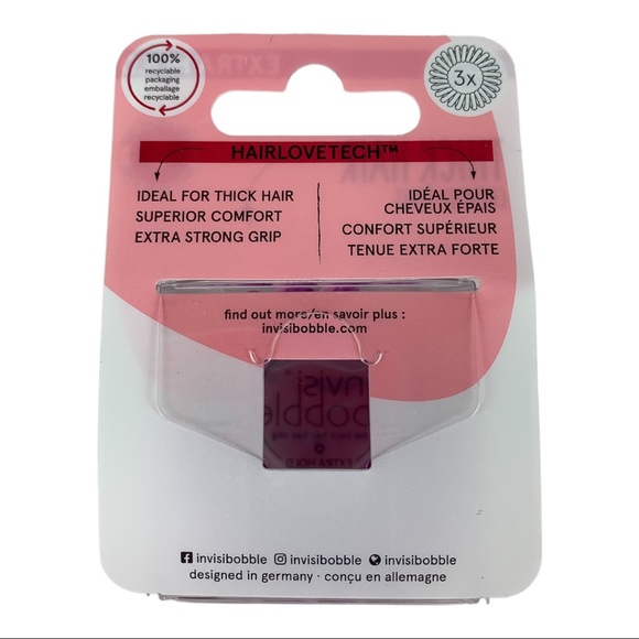 invisibobble Extra Hold Thick Hair Rings 3ct Purple - Lot of 2 - Picture 4 of 5